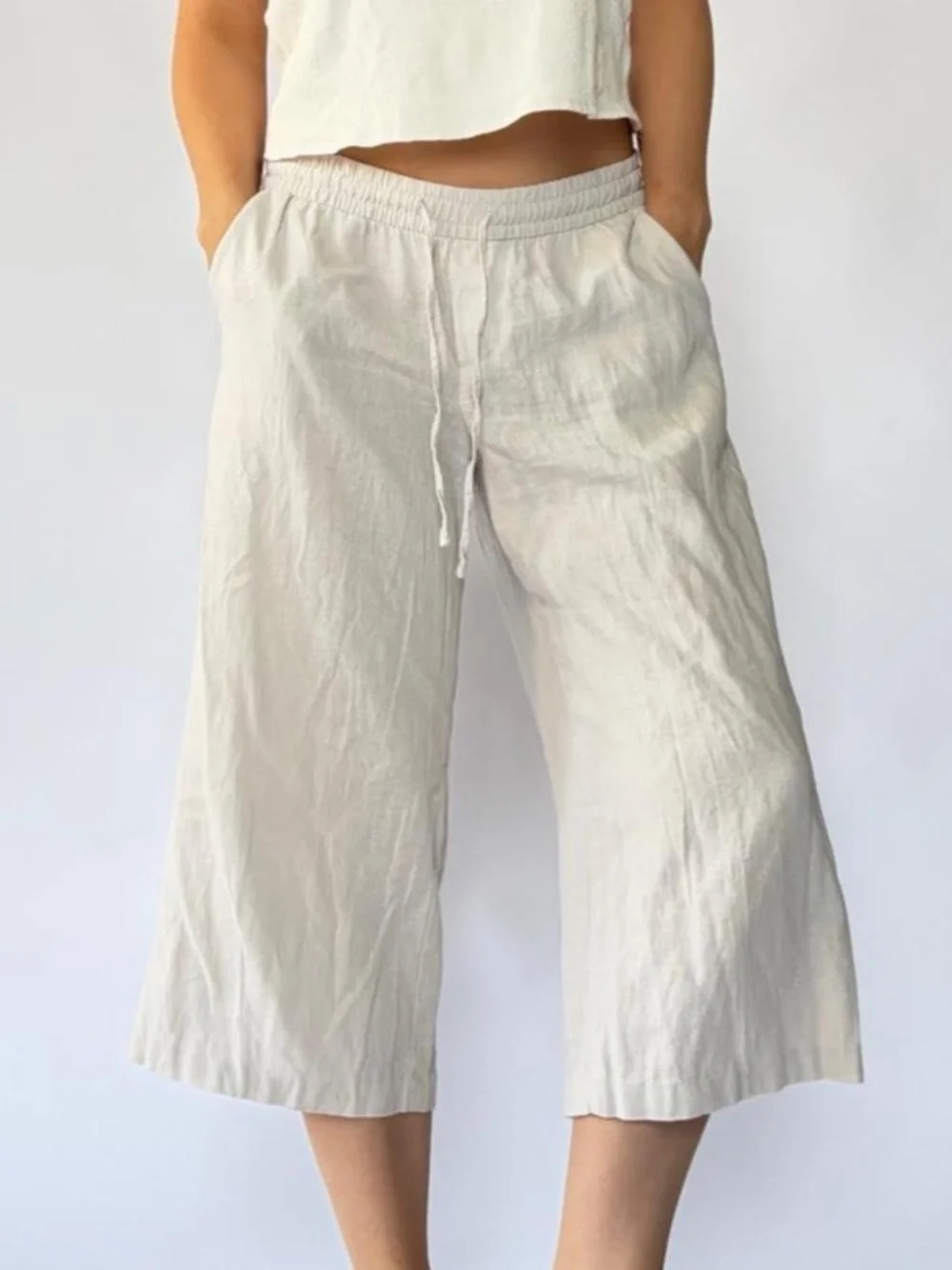 Linen Capris Low Rise Medium H&M